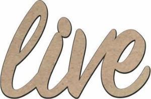 Live Yazısı Boyanabilir Ahşap Obje DS-18