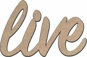 Live Yazısı Boyanabilir Ahşap Obje DS-18