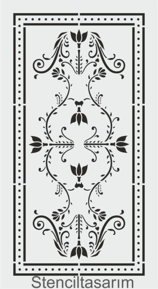 Kare ve Fayans Desenler Stencil Şablon (15x30) KA-081