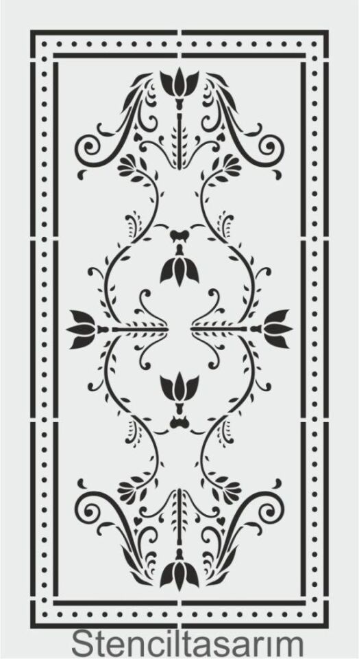 Kare ve Fayans Desenler Stencil Şablon (15x30) KA-081