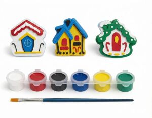 Ehobici Taş Boyama Seti Büyük Kış Evleri 6 Renk Akrilik Boya 5ml + Fırça