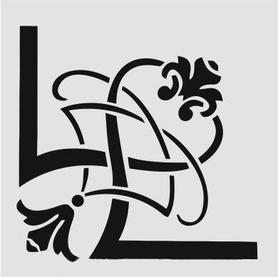 Köşe Desenler Stencil Şablon (25x25) KÖ-044