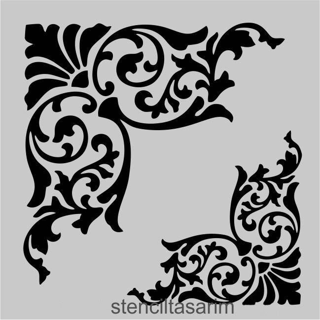 Köşe Desenler Stencil Şablon (25x25) KÖ-048