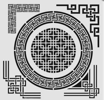 Köşe Desenler Stencil Şablon (30x30) KÖ-049