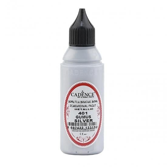 Cadence Metalik Boncuk Boya 401 Gümüş 50ml