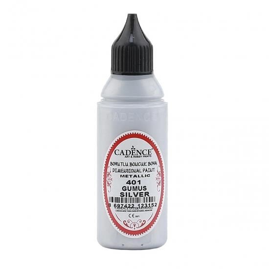 Cadence Metalik Boncuk Boya 401 Gümüş 50ml