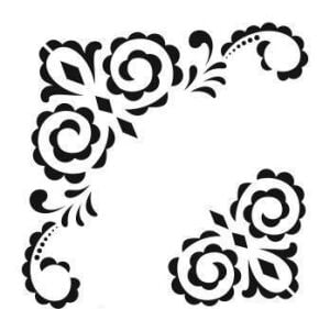 Köşe Desenler Stencil Şablon (25x25) KÖ-051