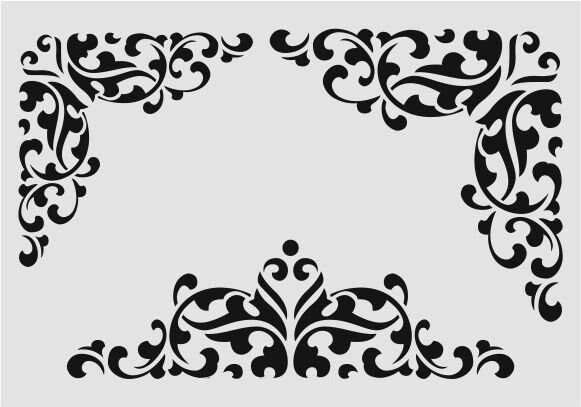 Köşe Desenler Stencil Şablon (21x30) KÖ-054