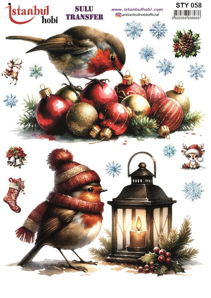 Yılbaşı Sulu Transfer 25x35cm STY058