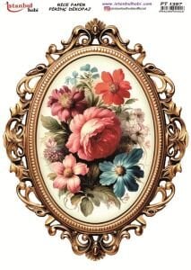 Pirinç Dekopaj Kağıdı 30x42cm PT-1397 Çiçekler