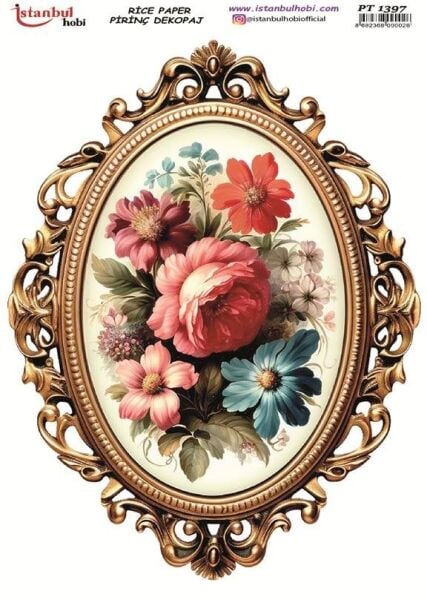 Pirinç Dekopaj Kağıdı 30x42cm PT-1397 Çiçekler