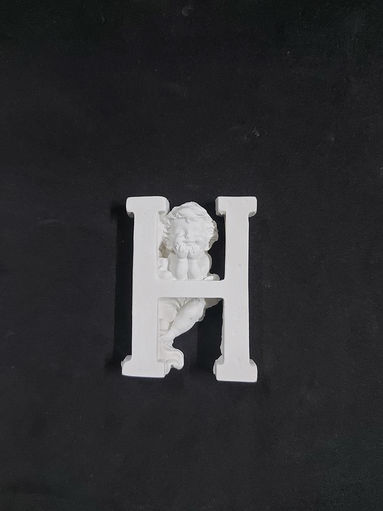 Polyester Harf Melekli -H- 7,5x5,5cm P395