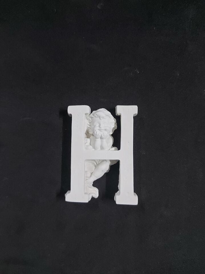 Polyester Harf Melekli -H- 7,5x5,5cm P395