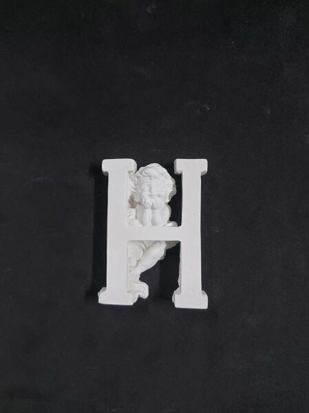 Polyester Harf Melekli -H- 7,5x5,5cm P395