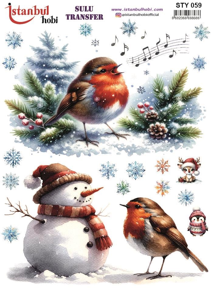 Yılbaşı Sulu Transfer 25x35cm STY059