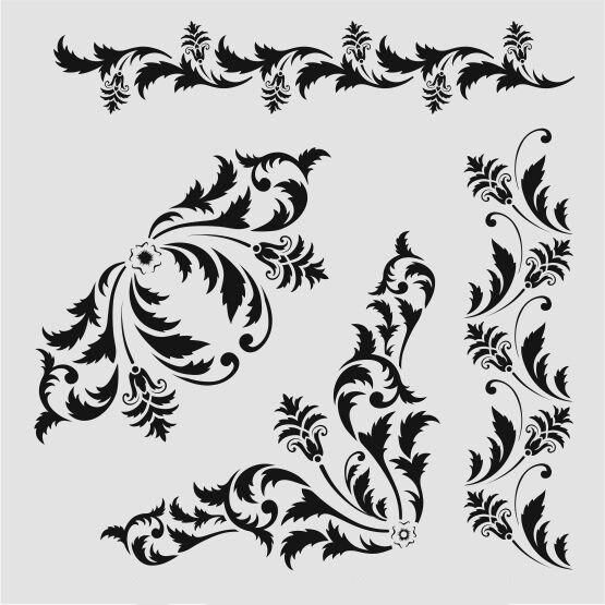 Köşe Desenler Stencil Şablon (30x30) KÖ-055