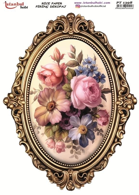 Pirinç Dekopaj Kağıdı 30x42cm PT-1398 Çiçekler