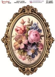 Pirinç Dekopaj Kağıdı 30x42cm PT-1398 Çiçekler