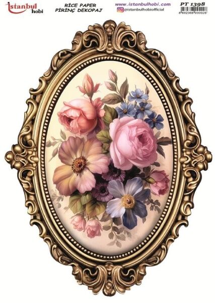 Pirinç Dekopaj Kağıdı 30x42cm PT-1398 Çiçekler