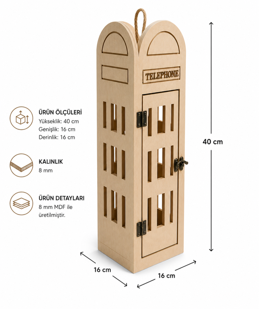 Dekoratif Fenerlik Ahşap (Mdf) Obje R-244