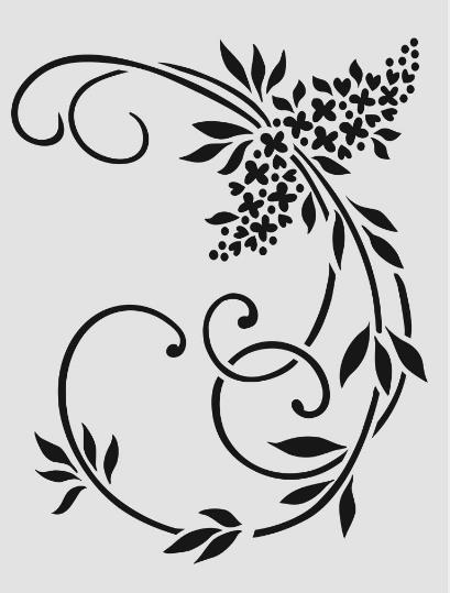 Çiçek Desen Stencil Şablon (21x30) F-121