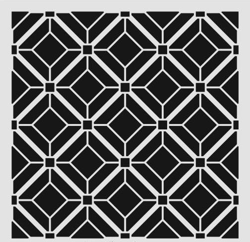 Ardışık Desen Stencil Şablon (40x40) R-052