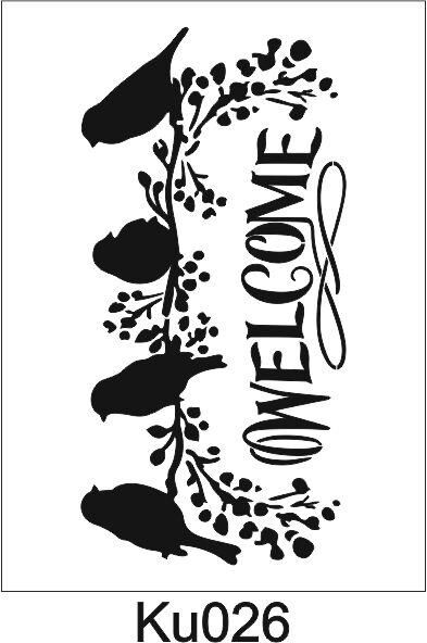 Kuş Temalı Desenler Stencil Şablon (25x35) KU-026