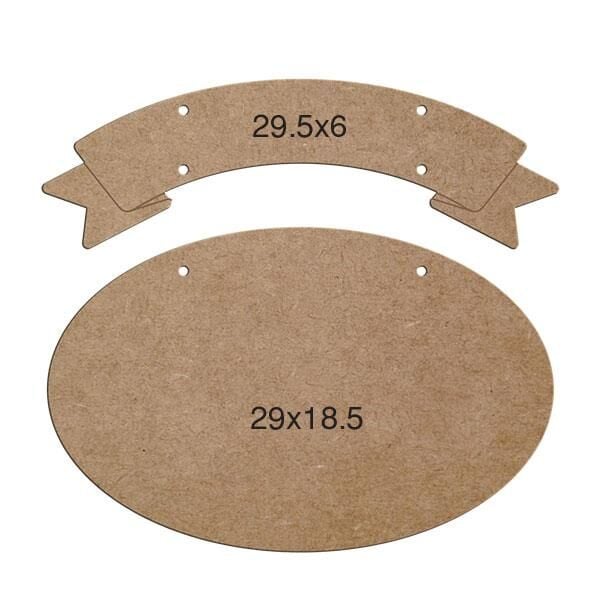 Ahşap Oval Pano & Kapı Süsü L117