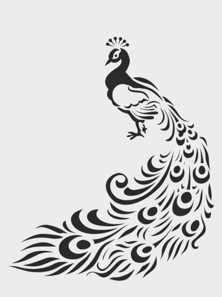 Kuş Temalı Desenler Stencil Şablon (25x35) KU-029