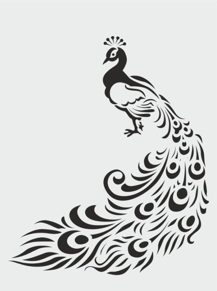 Kuş Temalı Desenler Stencil Şablon (25x35) KU-029