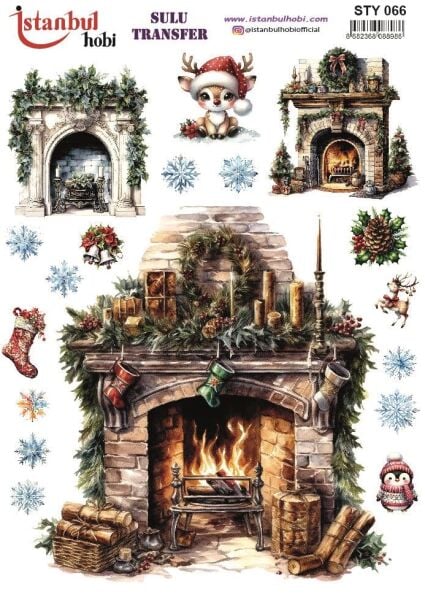 Yılbaşı Sulu Transfer 25x35cm STY066