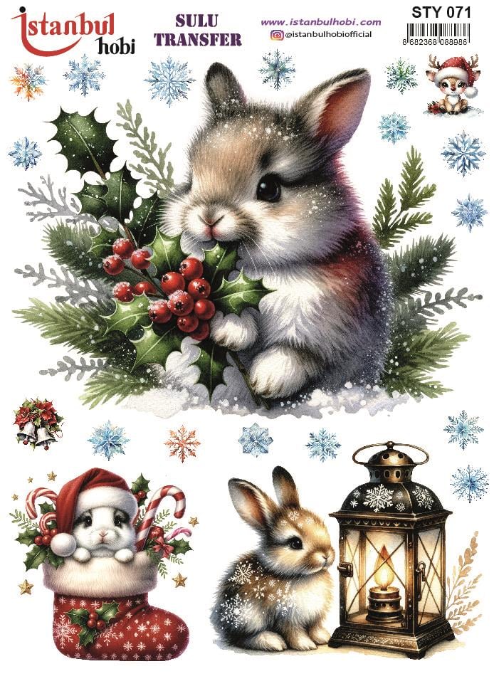 Yılbaşı Sulu Transfer 25x35cm STY071