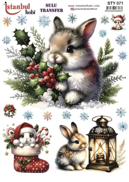 Yılbaşı Sulu Transfer 25x35cm STY071