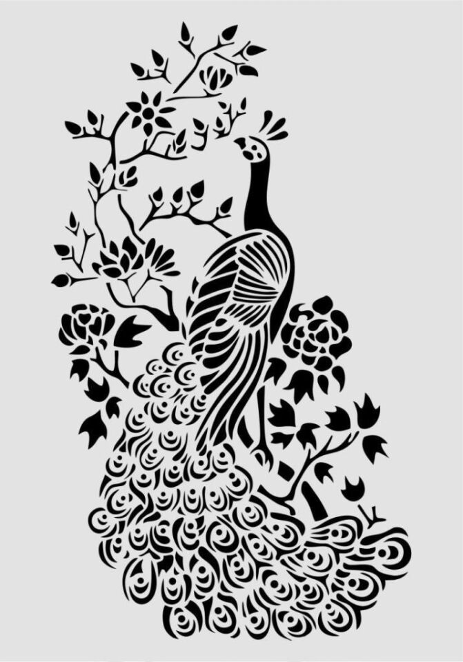 Kuş Temalı Desenler Stencil Şablon (21x30) KU-037