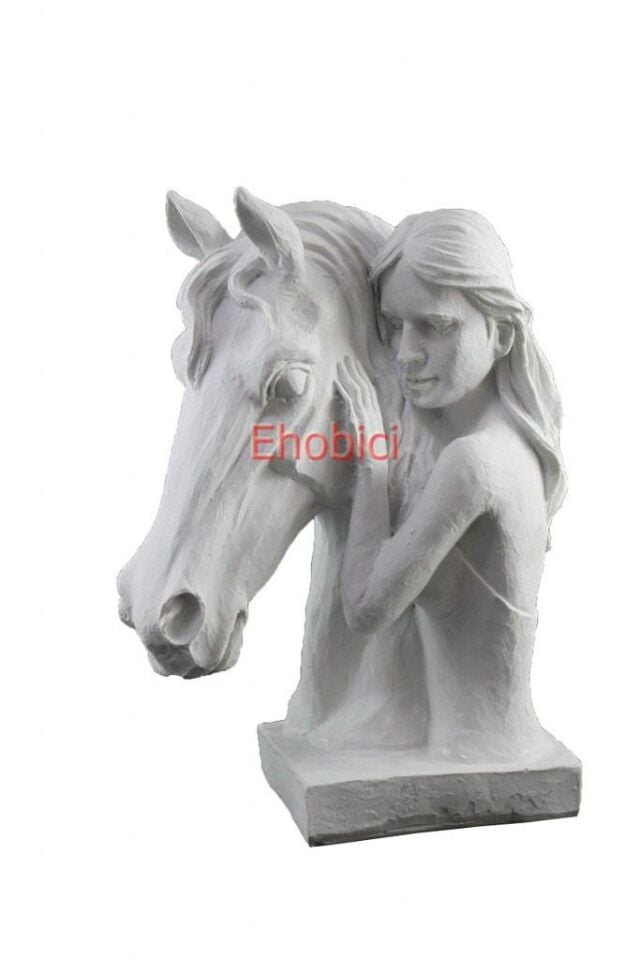 Polyester Kadin Ve At Büst 34x25 Cm HYK476