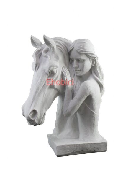 Polyester Kadin Ve At Büst 34x25 Cm HYK476