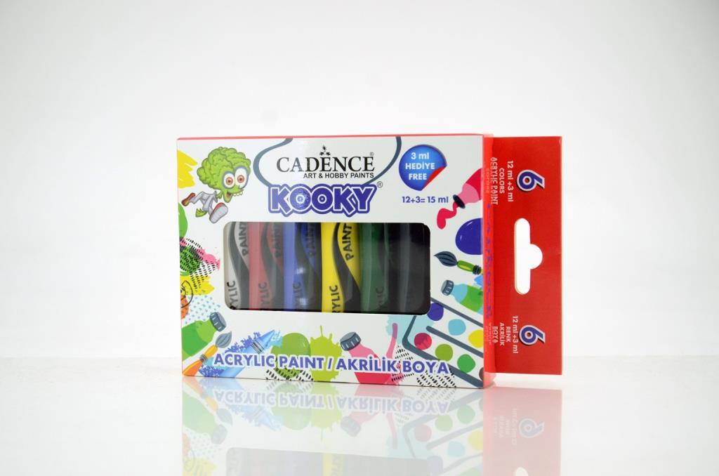 Cadence Kooky Akrilik Boya 15ml 6 lı Set (Opak)