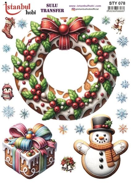 Yılbaşı Sulu Transfer 25x35cm STY078