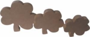 3 lü Yonca Mdf Ahşap Obje 18mm