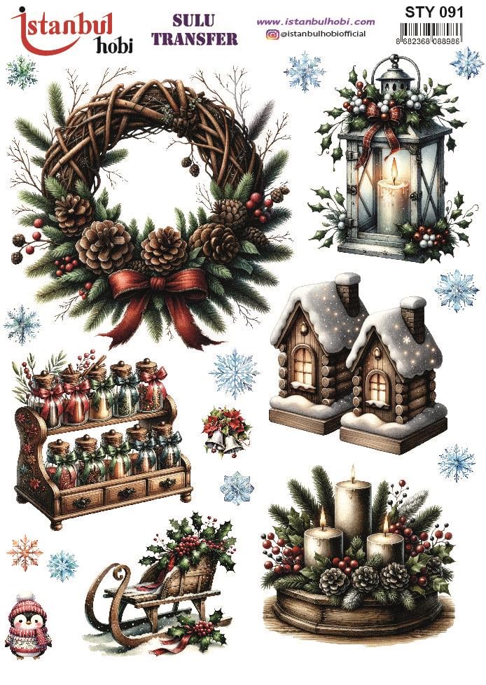 Yılbaşı Sulu Transfer 25x35cm STY091
