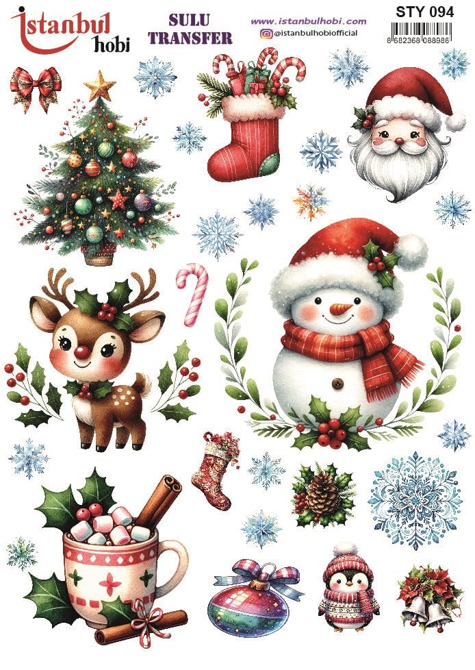 Yılbaşı Sulu Transfer 25x35cm STY094