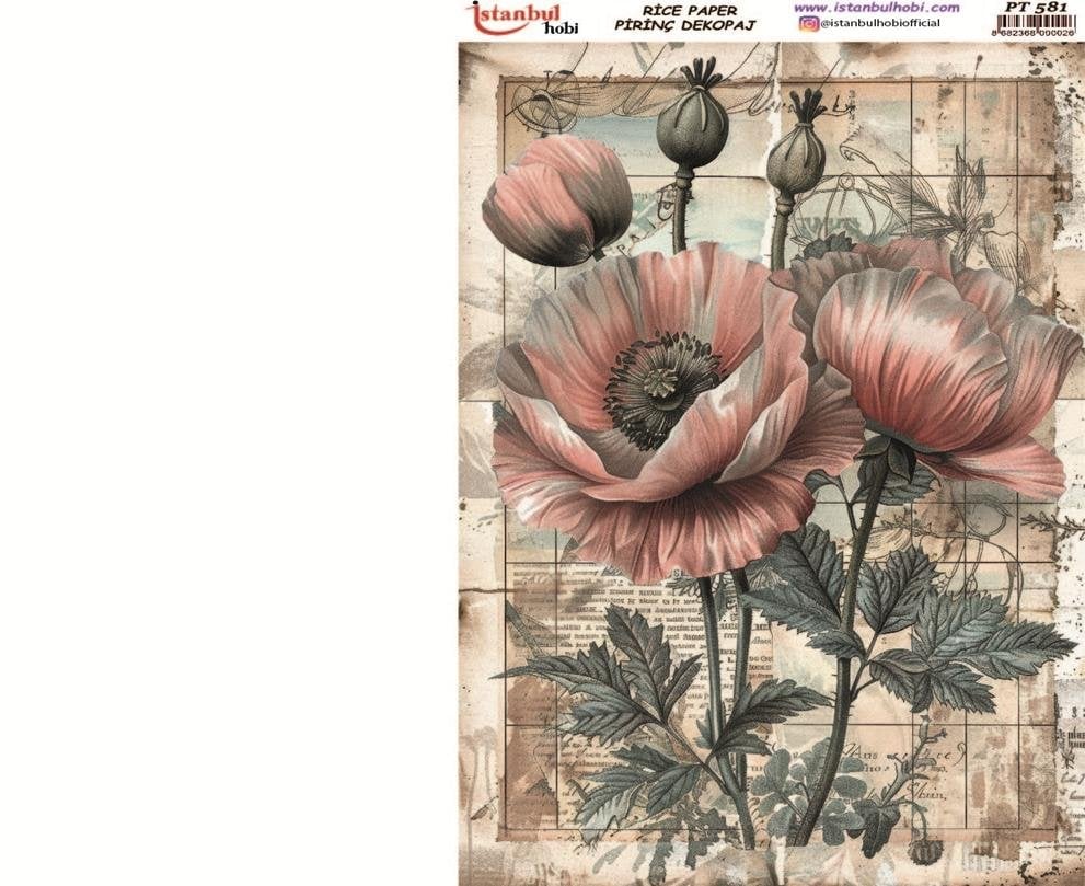 Pirinç Dekopaj Kağıdı 30x42cm PT-581 Çiçek