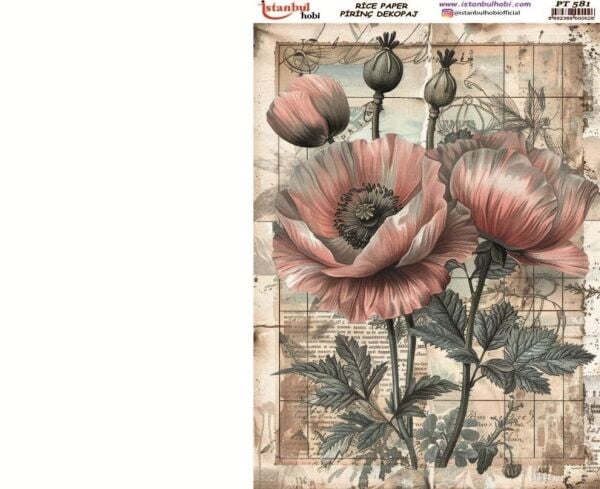 Pirinç Dekopaj Kağıdı 30x42cm PT-581 Çiçek