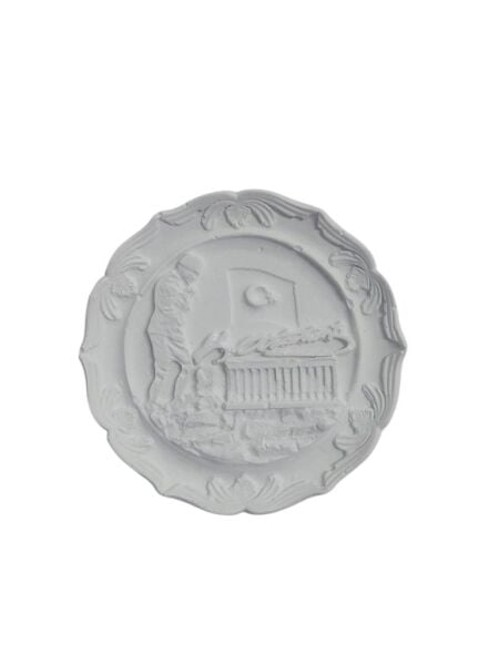 Atatürk İmzalı ve Anıtkabir Türk Bayrağı Tabak 10x10cm
