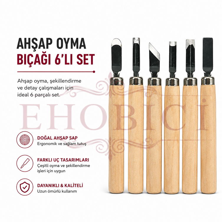 Ahşap Oyma Bıçağı 6 lı Set