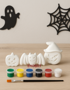 Ehobici Taş Boyama Seti Halloween Cadılar Bayramı 6 Renk Akrilik Boya 5ml + Fırça