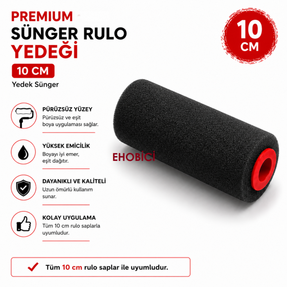 Premium Sünger Rulo Yedeği 10CM Yedek Sünger