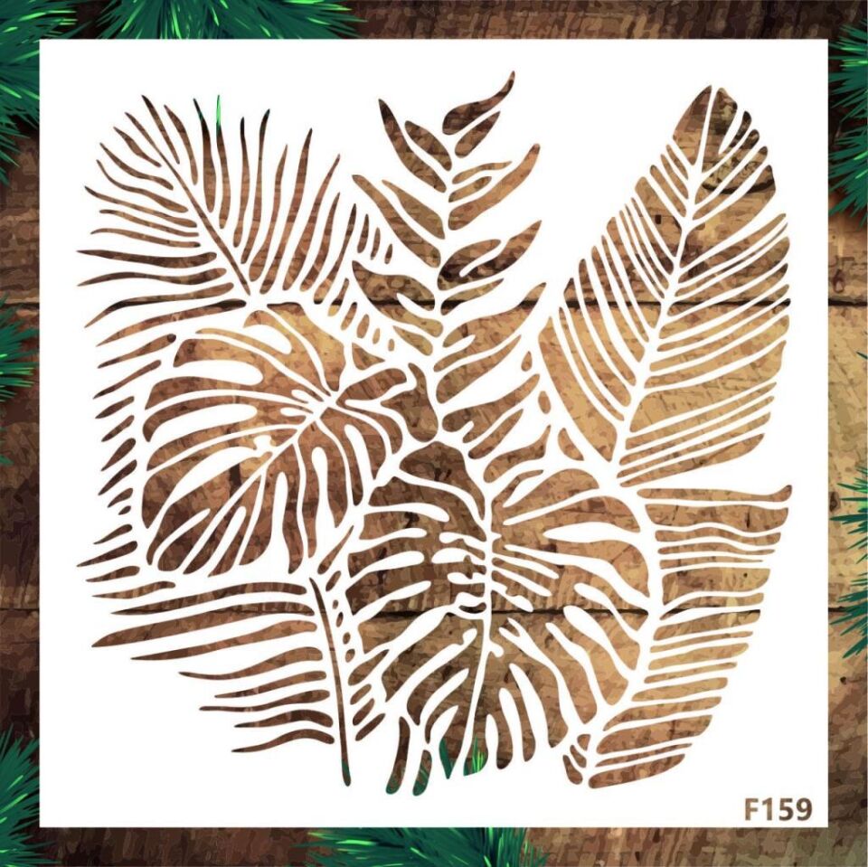 Çiçek Desen Stencil Şablon (30x30) F-159