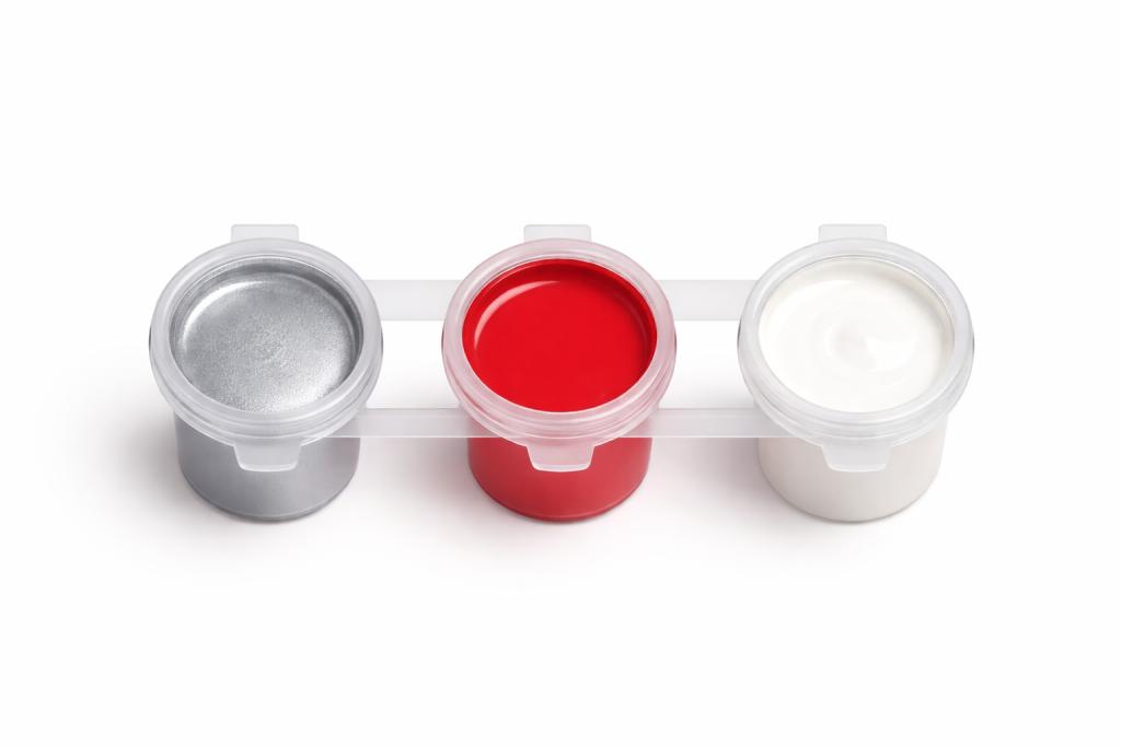 Ehobici 3 Renk Akrilik Boya Seti Gümüş Kırmızı Beyaz