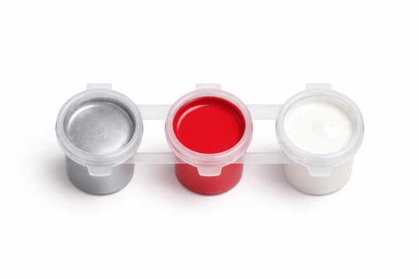 Ehobici 3 Renk Akrilik Boya Seti Gümüş Kırmızı Beyaz